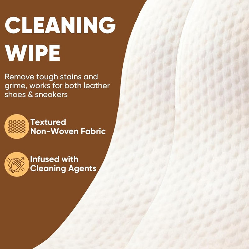 OAKDOLCHE 70PCS Leather Shoe Wipes (35 Clean + 35 Care), Independent Packaging, Leather Wipes for Clean & Restore, Leather Cleaner and Conditioner for Shoes, Boots, Bags & Car Interior - Image 3